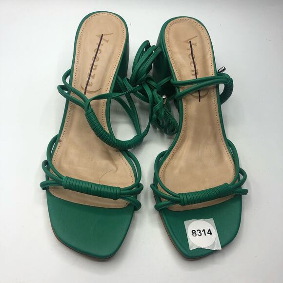 Free People X Vicenza Love Struck Square Toe Wrap Heels Green US 10 - Picture 6 of 12